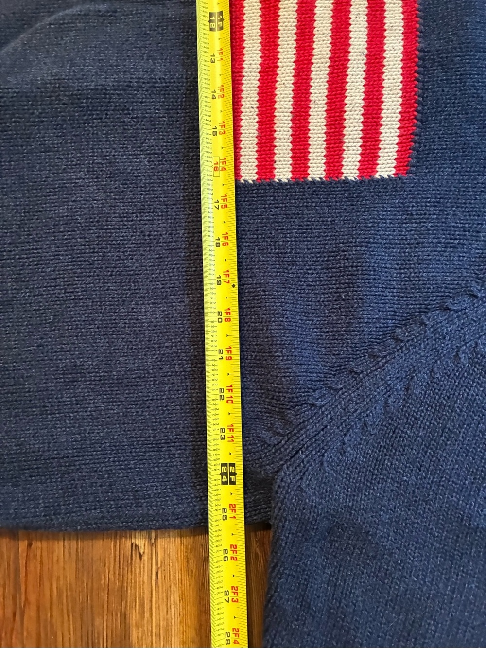 Vintage 90s Lands’ End American Flag Sweater 2X Americana USA - Picture 3 of 10